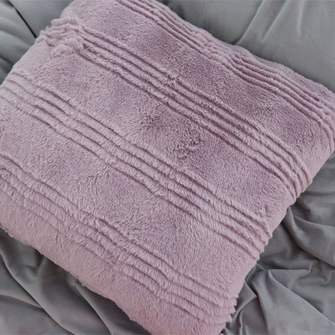 Hoge kleurvastheid Warme deken Set Fake Pelzige Plush Minky dekens 3